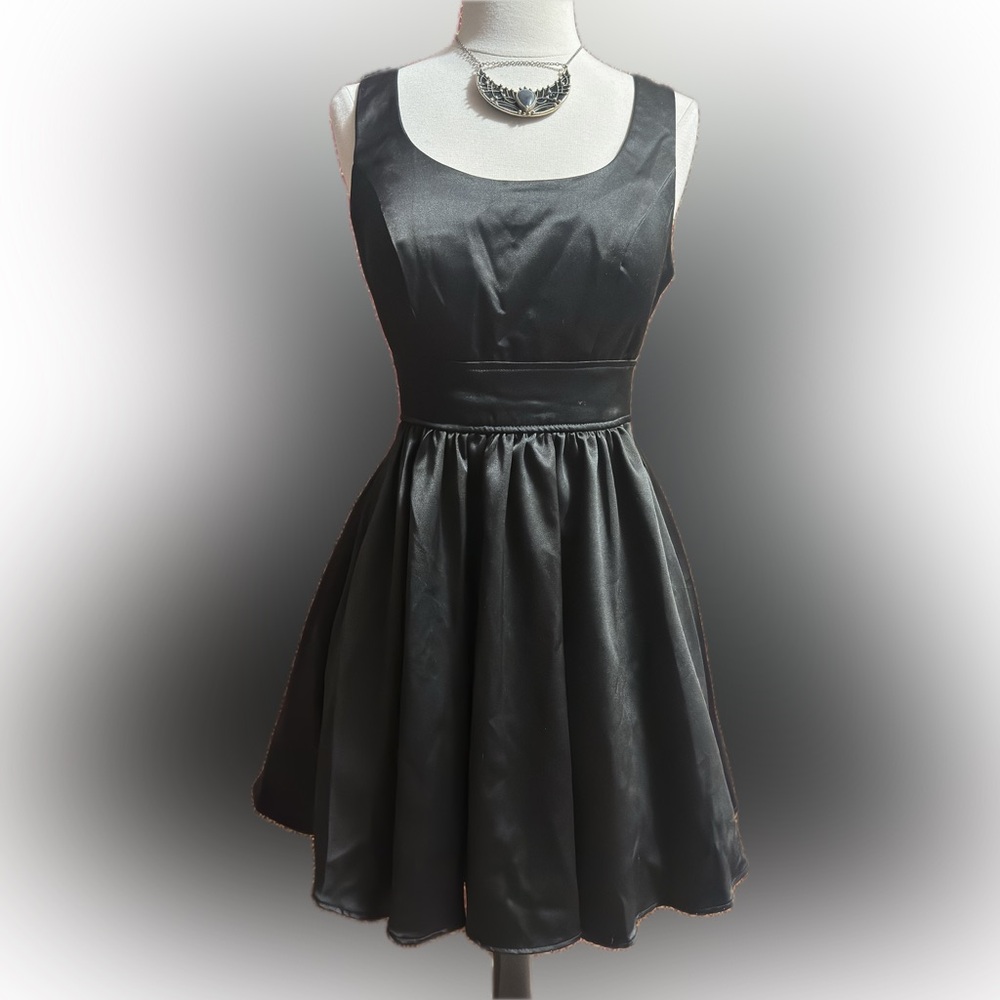 Beautiful satin open back party dress.